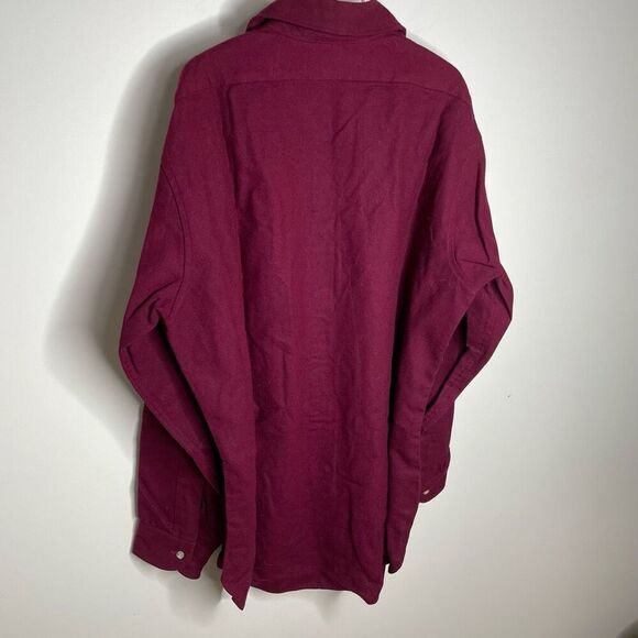 Pendleton Shirt Mens L Pure Virgin Wool Vintage Long Sleeve Maroon Button Large - Picture 2 of 4